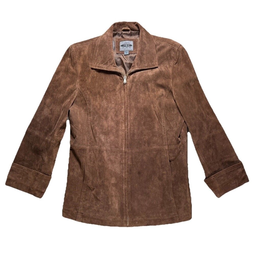 Vintage Brown‎ Suede Leather Zip Jacket Men's M Heavy Weight AR Bernardo